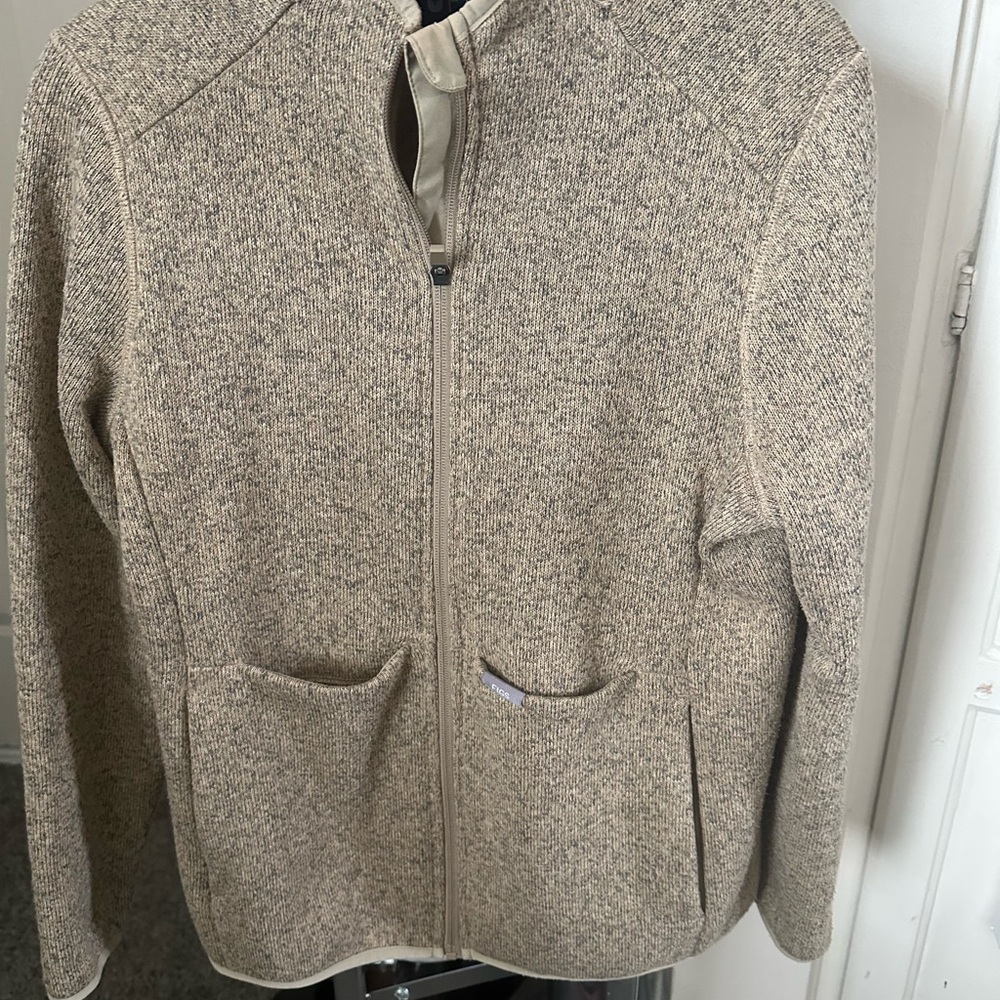 Figs Beige Zip-Up Jacket